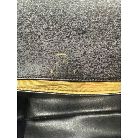 Vintage Koret Black Leather Minimalist Adjustable Strap Handbag w/ Coin Purse - Picture 12 of 14